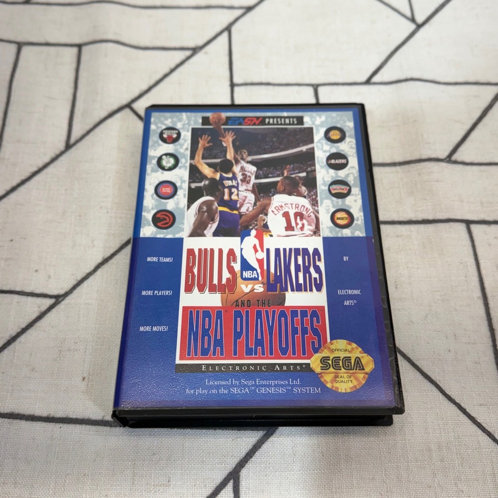Electronic Arts Bulls vs Lakers Sega Genesis Blue CIB Basketball Game